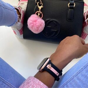 NWT Strawberry Avocados Skye Midnight Black & Pink Smart Watch Band